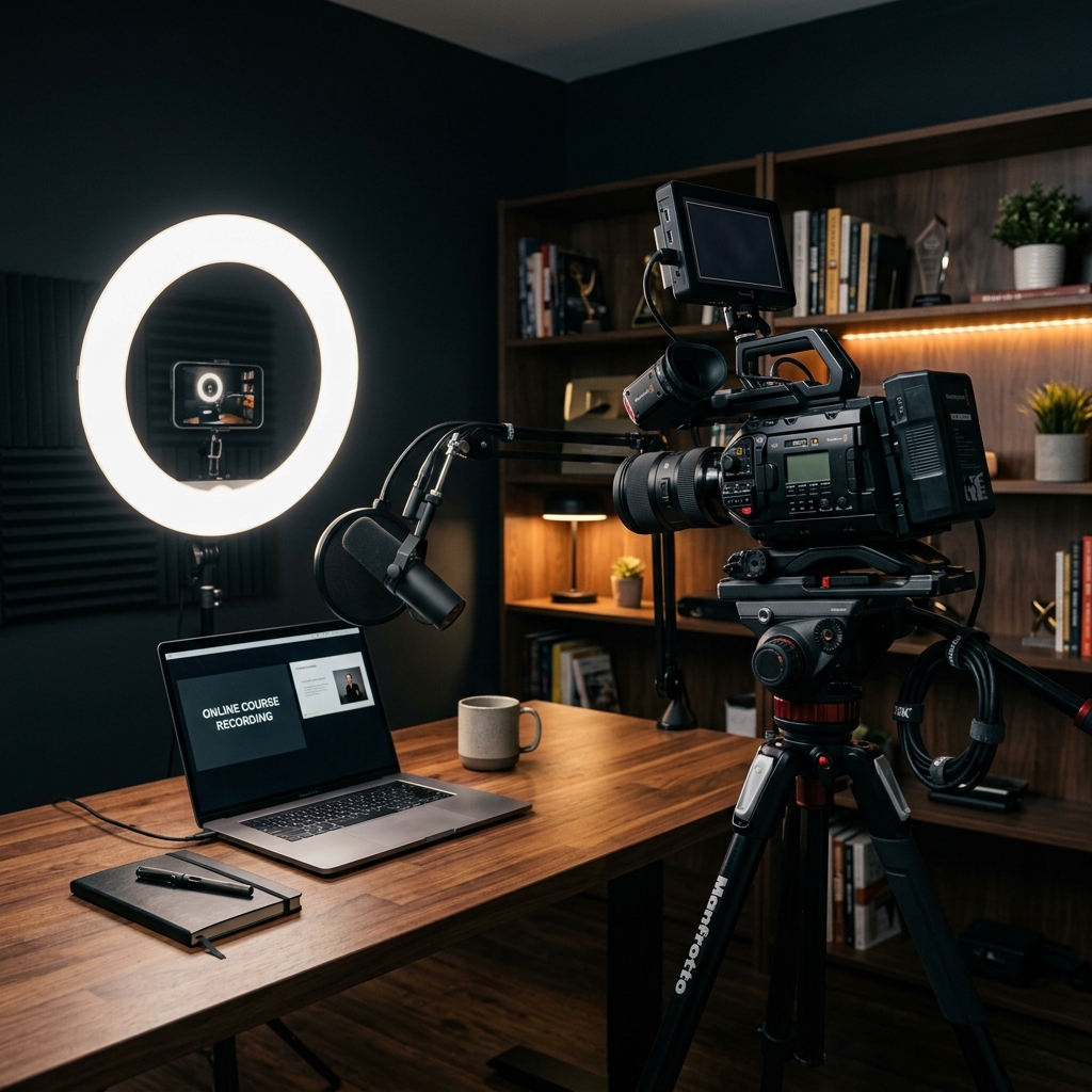 Setup thiết bị quay video khóa học online chuyên nghiệp